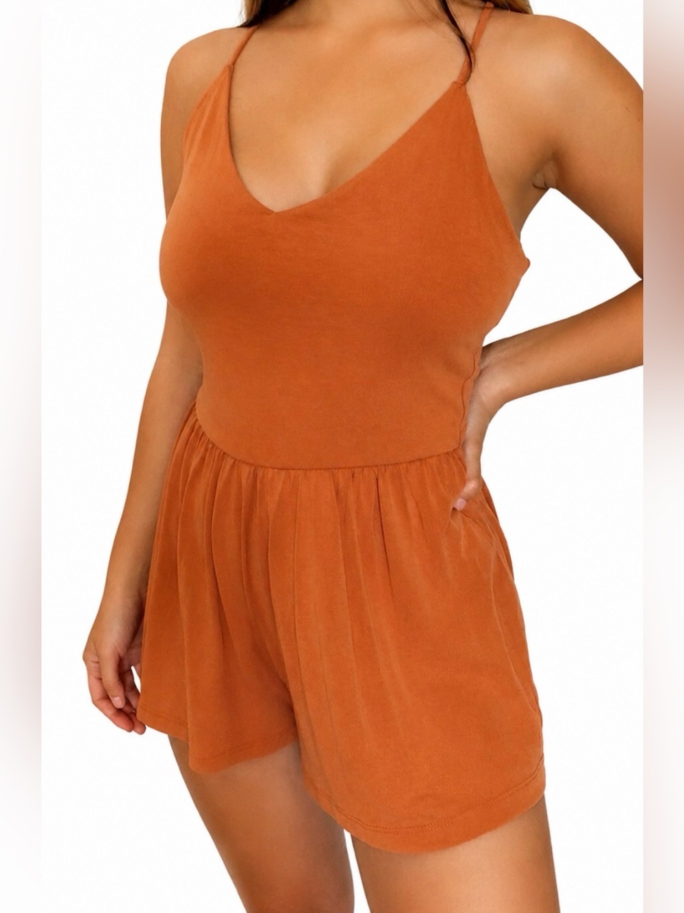 Forever 21 Rust Orange Strappy Romper